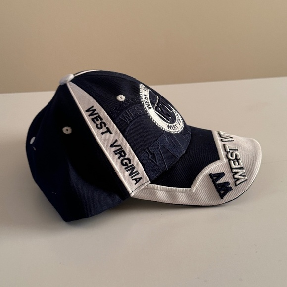 WEST VIRGINIA MOUNTAINEERS BASEBALL HAT CAP ADJUSTABLE HUNTER Black/ white 3D - Picture 6 of 6